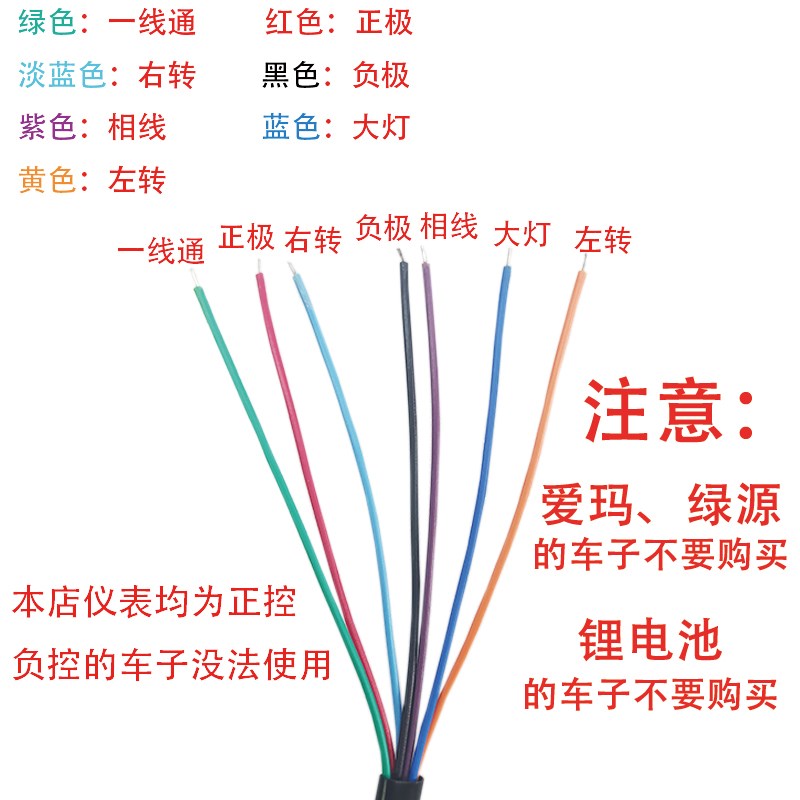 电动车T2仪表总成液晶仪表盘显示器通用改装表头壳防水一线 线通