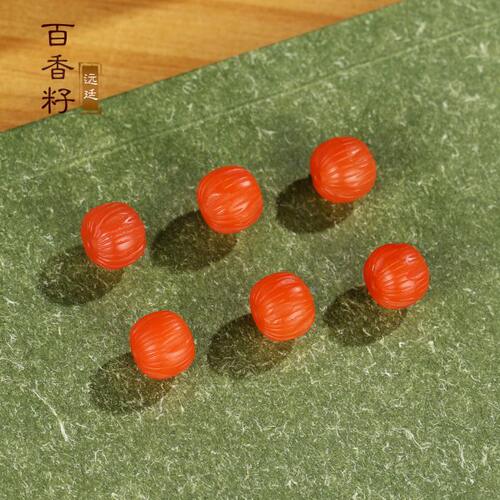 远廷 保山南红散珠 百香籽老型珠 满色满肉精工哑光配饰配珠单珠