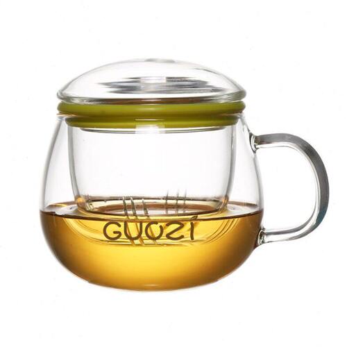 果兹GZ-S13B园趣花茶杯男女办公杯耐热玻璃杯单位活动礼品福利批