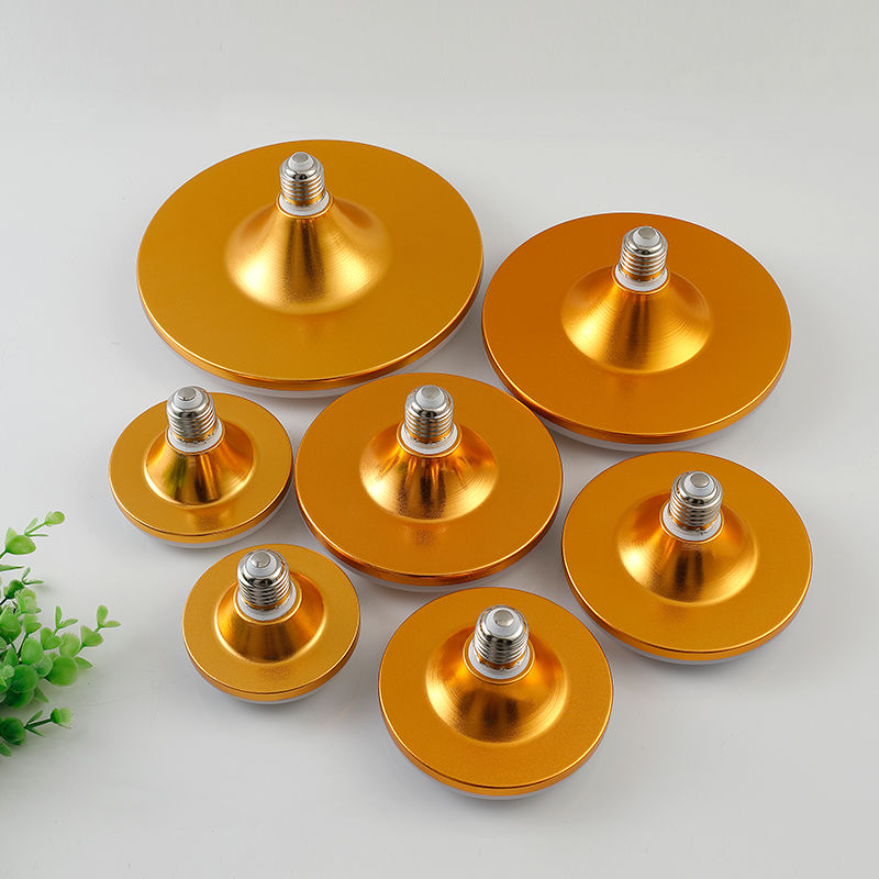 LED低压灯金色飞碟灯夜市超亮灯泡12V36V60V伏摆地摊电瓶电动车灯