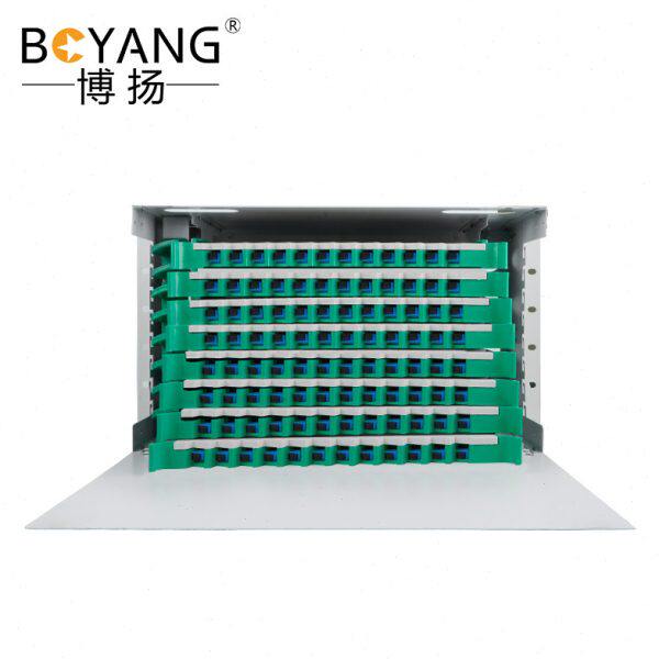 博扬 96芯ODF光纤配线架/子框/单元体满配 SC单模推拉式光纤机架