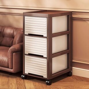 家用客厅免安装抽屉式收纳柜桌下床边收纳柜大容量置物架零食玩具