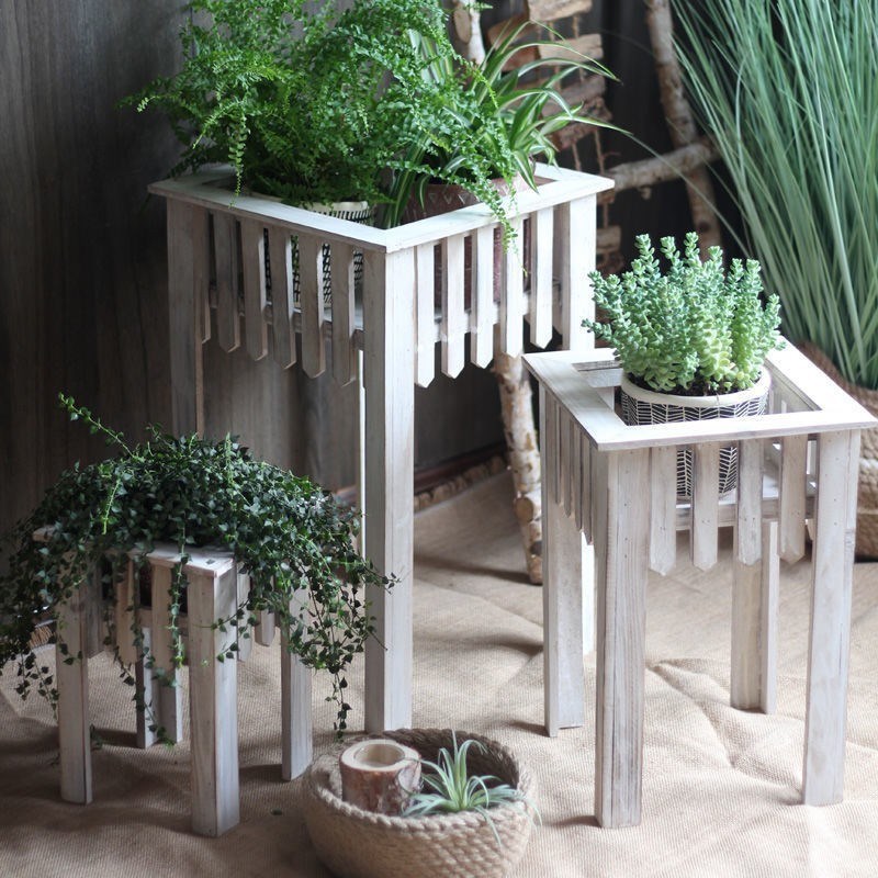 室内户外阳台庭院花架花盆架绿萝吊兰F落地单层盆景置物架复古做