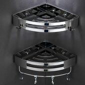 4免打孔不锈钢卫生间三角置物架30厕所置物架免打孔浴室架壁挂式