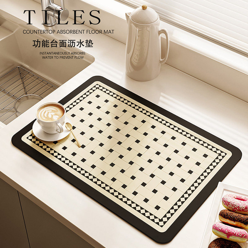厨房台面沥水垫碗碟碗筷茶盘硅藻泥垫硅胶吧O台垫免洗隔热吸水地,居家布艺,厨房地垫,淘宝优惠券,粉丝福利购,淘宝优惠卷