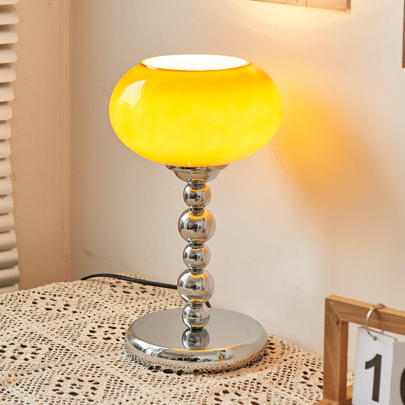 日式客厅柿子吊灯创意餐厅卧室床头台I灯复古法式中古轻奢网红