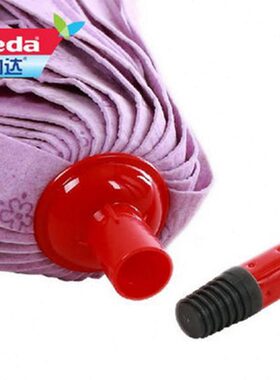 头拖把微力达无纺布螺旋接口紫色家用伤地板木吸水墩布浆螺纹不棉