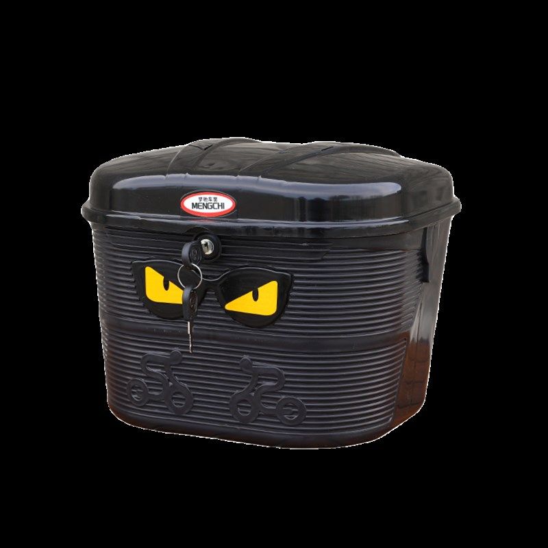 小型防雨电动自行车后备箱电瓶车后座车篮带盖有锁头盔收纳箱菜篮