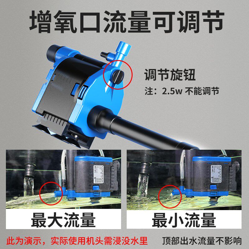 森森鱼缸过滤循环水泵过滤制氧一体机小型抽水循环三合一静音水泵