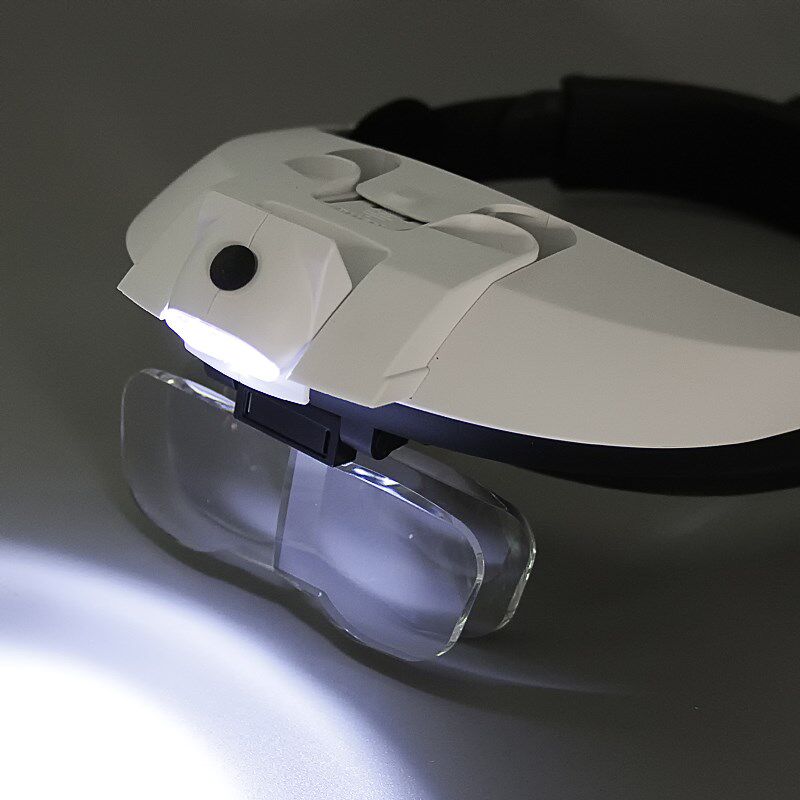 头戴式放大镜带灯高清老人阅读读书电子维修专用手机钟表眼镜