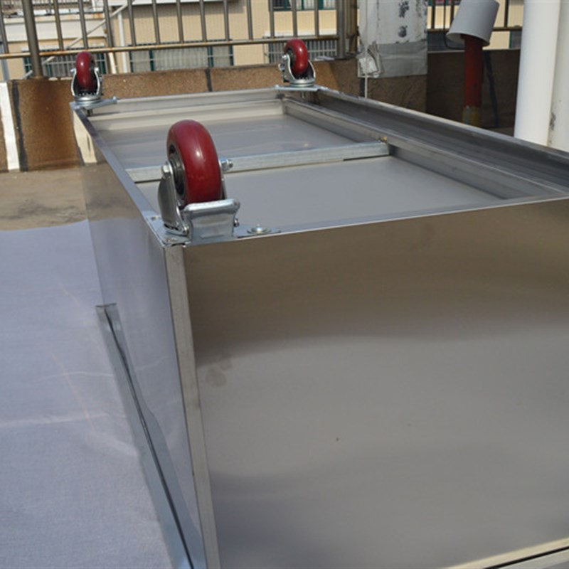 可推拉商用酒店加厚不锈钢拉门打荷台厨房操作台食堂收纳柜带轮子