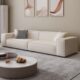 科技布意式 轻奢现代极简小户型客厅直排三四人位奶油风豆腐块沙发