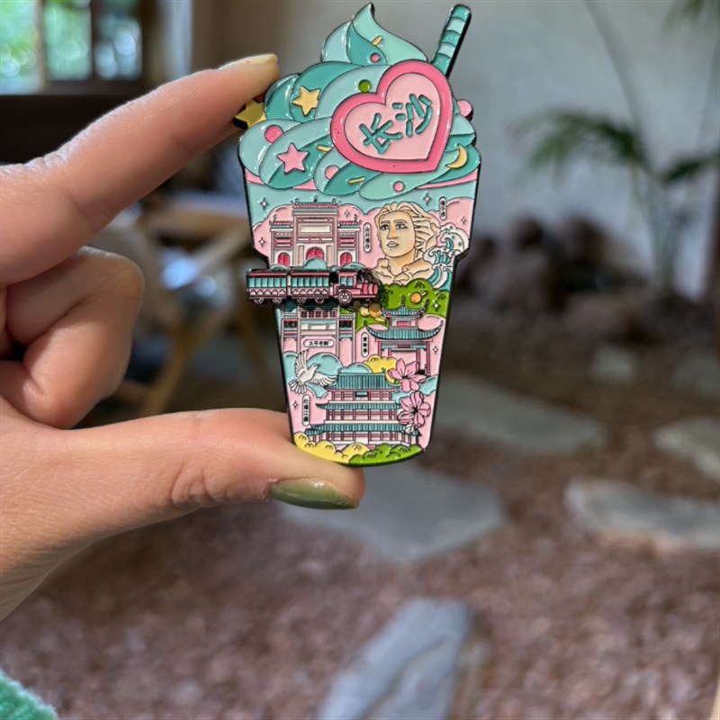 长沙冰激凌金属冰箱贴 小火车可以滑动 文创纪念品