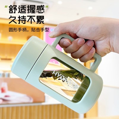 玻璃杯女2025新款高颜值水杯办公室带把手双层耐高温防摔泡茶杯子