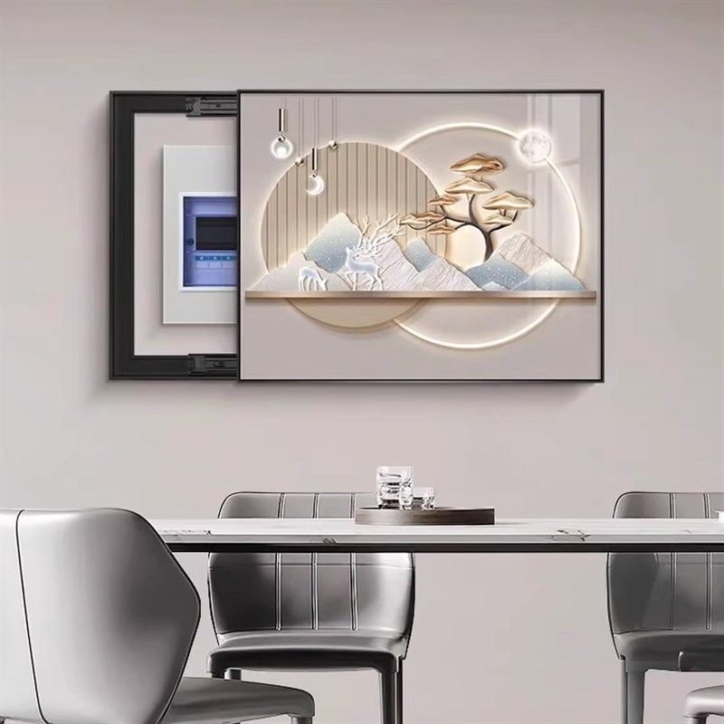 轻奢电表箱装饰画电闸箱信号箱遮挡挂画高级感配电箱盖板免打孔