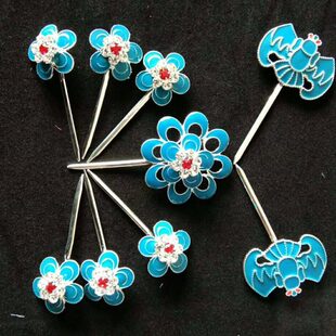 戏曲水钻头面 越剧头面 仿点绸泡子 粤剧虞姬头面泡子七星组合