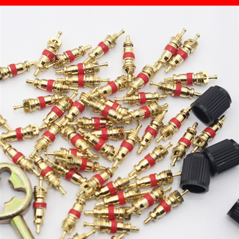 纯黄铜气门芯汽车轮胎自行车电动车摩托车气门针车胎气门扳手钥匙