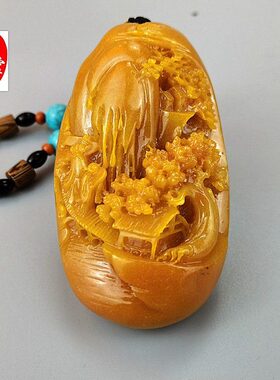 玉石原石黄龙玉仿寿山石雕田黄石手把件时来运转奇石观赏石