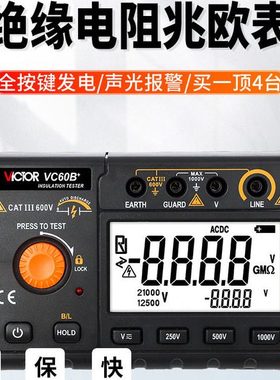 胜利绝缘电阻测试仪VC60B+VC60D+VC60E+VC60F数字兆欧表绝缘摇表