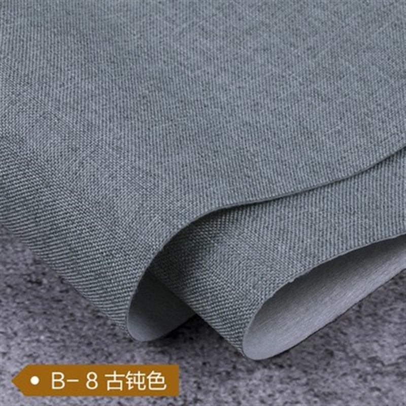 亚麻壁布哑光墙布无缝中式卡其色全屋工装流行Q灰色包施工细麻白