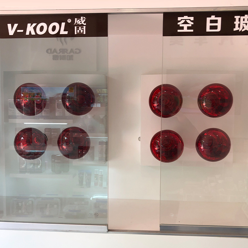 红外线灯泡加热汽车太阳膜贴膜隔热膜保温膜展示柜玻璃温差检测试
