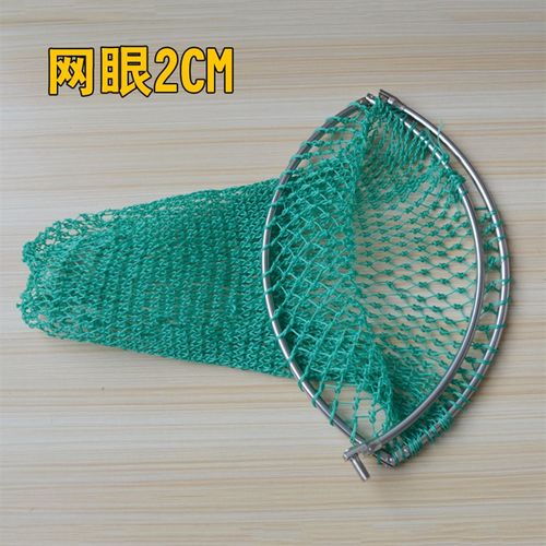 可折叠不锈钢空心实心抄网头尼龙胶丝网兜纯手工编织大马力钓鱼网