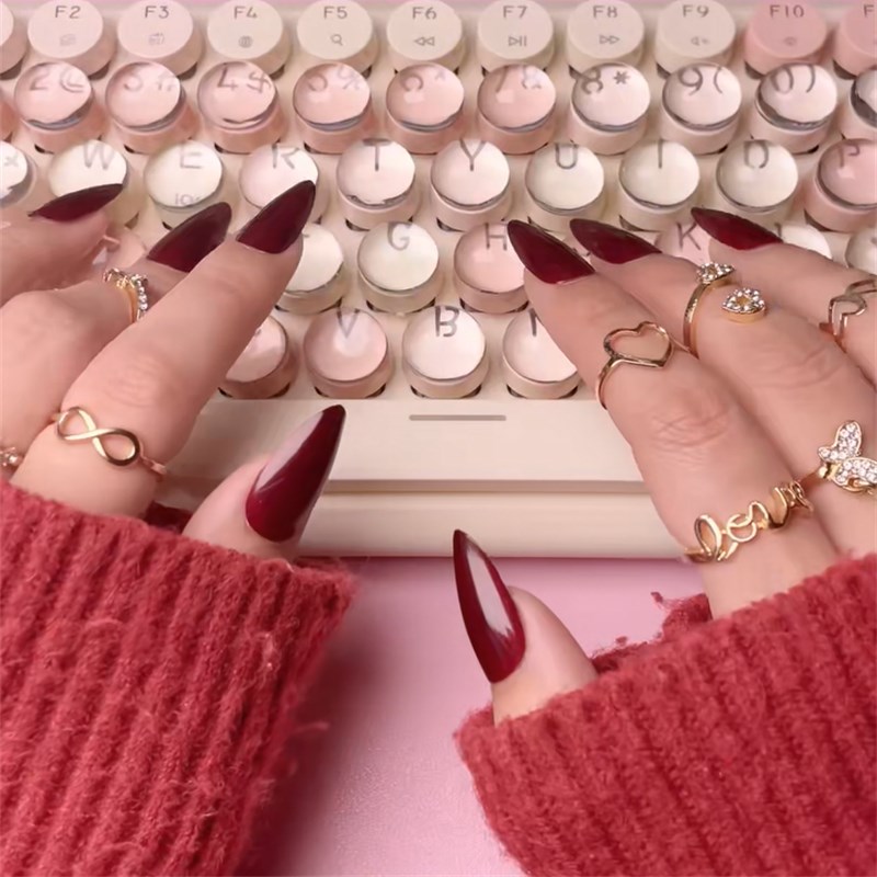 美甲打字神器保护美甲贴不易断打字长指甲打字键盘豆豆透明颗粒