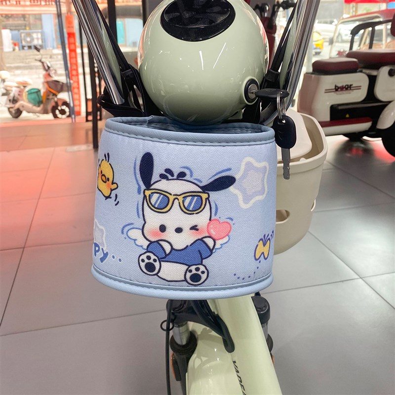 电动三轮车前置收纳袋卡通可爱自行车储物袋挂包挂袋可拆卸