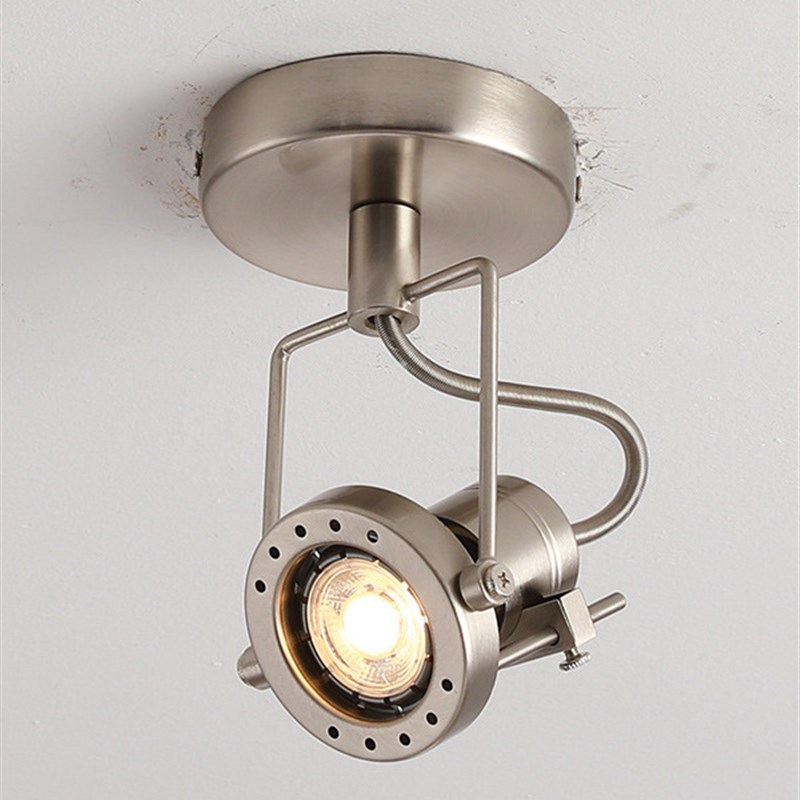 明装包豪斯风不锈钢射灯高颜值吸顶可调角度工业风金属个性款筒灯