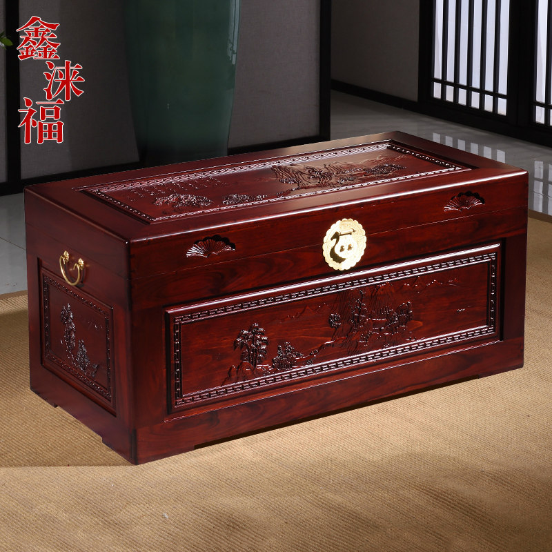 香樟木箱子全香樟木实木婚嫁箱衣箱字画书画箱储物仿古收藏箱