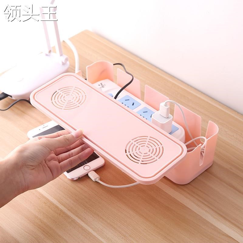 厂家北欧插排电线收纳盒大容量桌面充电插座遮挡数据电源线整理盒