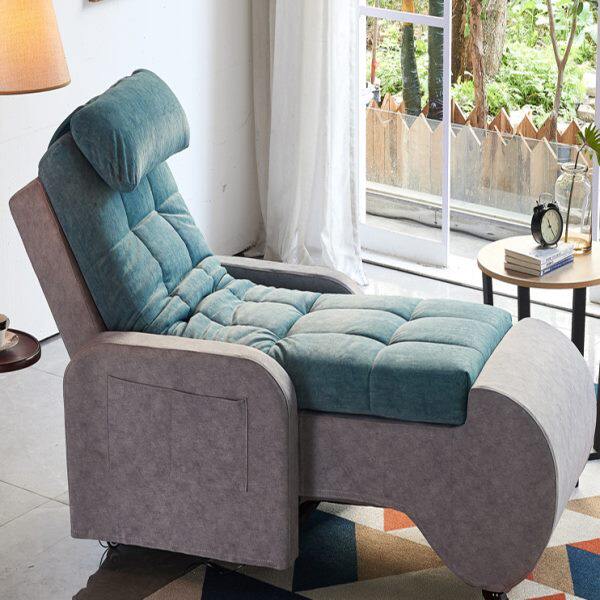 科技布懒人沙发电动躺椅小户型家用阳台休闲会所乳胶中老人升降床