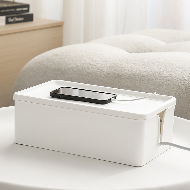 插排插座收纳盒插线板电源线数据线充电器电线桌面神器插板理线盒