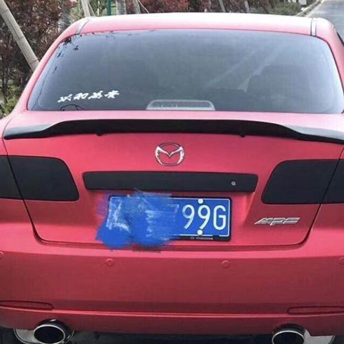 马自达6碳纤维尾翼  M6卧式水转印压尾翼 M6改装鸭尾翼  免打孔