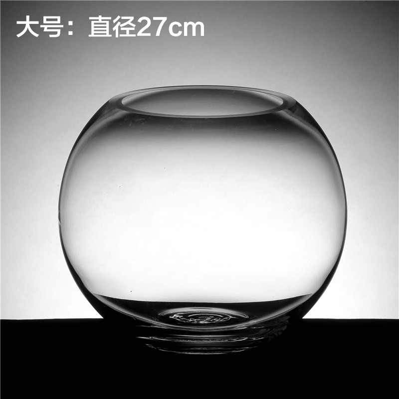 加厚水培植物玻璃瓶n 圆形透明玻璃花瓶绿萝客厅玻璃器皿摆件