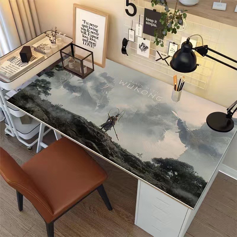 黑神话皮革桌面垫动漫r桌布可书写大学生宿舍学习桌垫防水防油