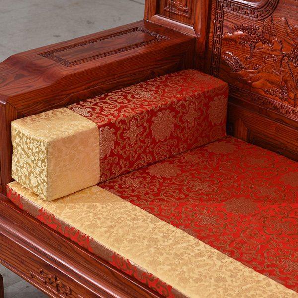 定做中式仿古典红木家具沙发床靠枕垫方枕抱枕扶手枕腰枕绸缎海绵