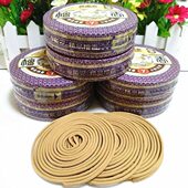 夜薰安蚊香檀香型蚊香单盘室内香薰卫生间净化空气 6盒60单盘