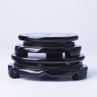 花瓶底座陶瓷工艺品摆件底托亚光旋转托盘小奇石木雕根雕底座包邮