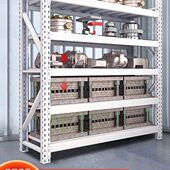 白色模具仓储货架重型置物架500kg加厚工业仓库工厂五金储物架子