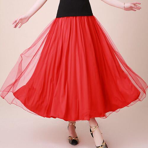 花竹蝶广场舞半身裙网纱大摆裙女交谊舞摩登古典舞蹈长裙跳舞新款