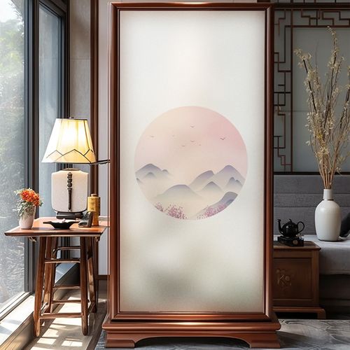 玻璃膜防走光中国风中式客厅窗户卫生间定制门窗磨砂纸防窥窗贴纸