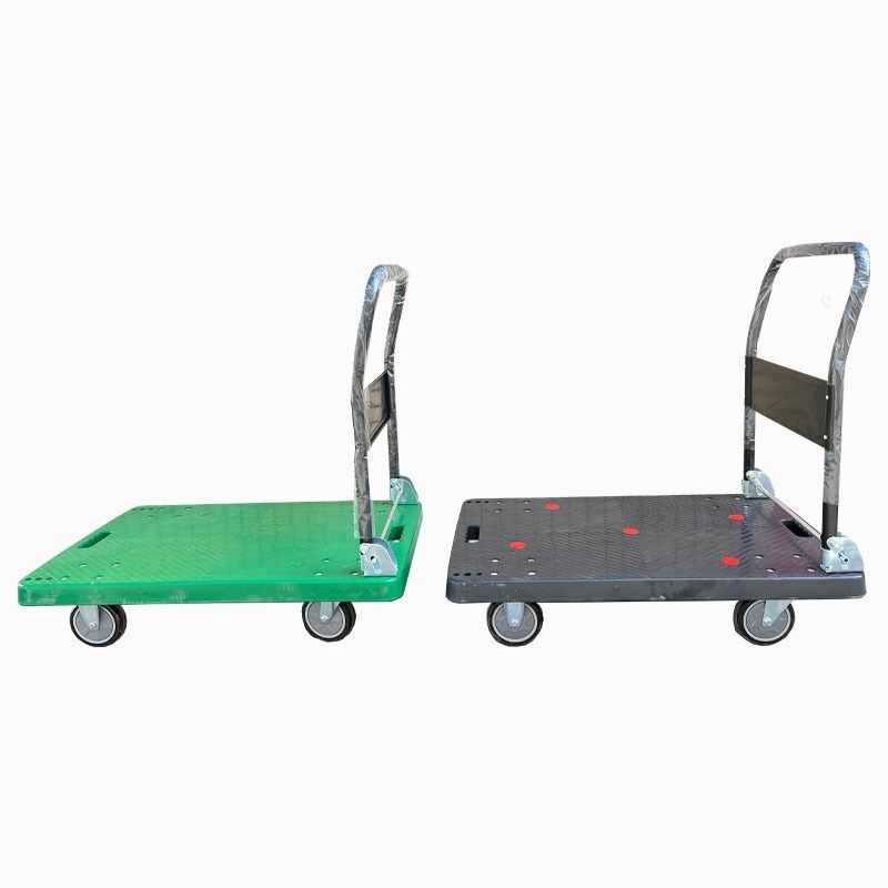 塑料平板手推车超市货物搬运折叠拉货车轻便静音平板车小推车
