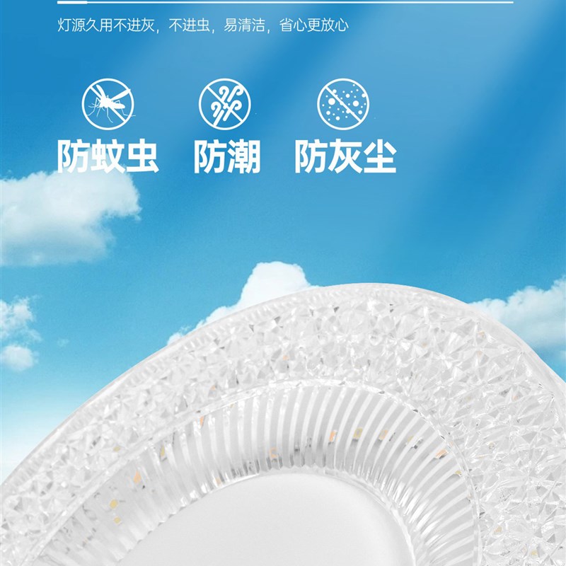 Led圆形水晶灯E27螺旋节能超亮家居客厅卧室灯泡浴室过道飞碟灯