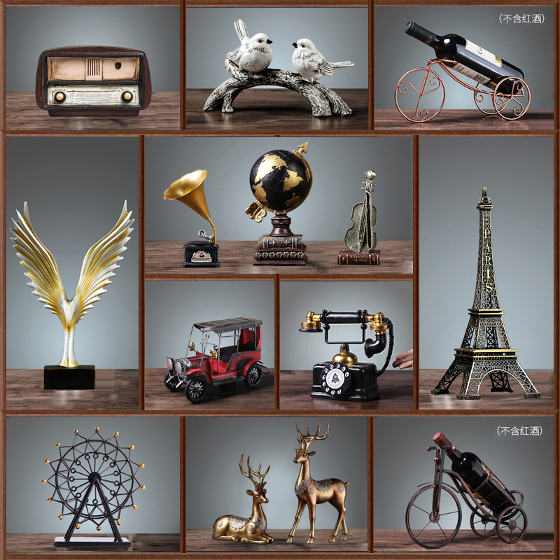 复古小摆件留声机创意家居客厅欧式服装咖啡店店铺轻奢酒柜装饰品