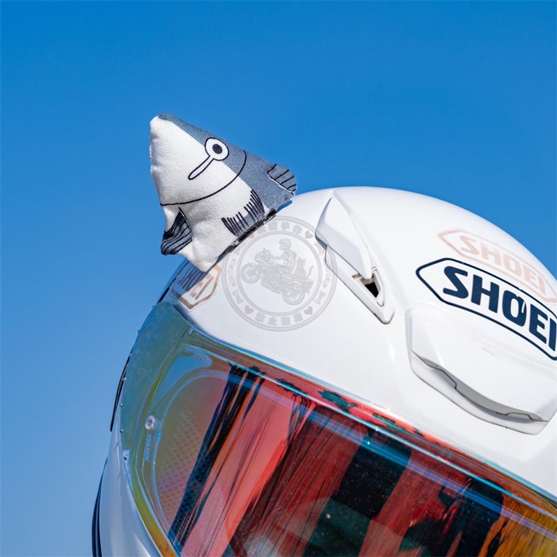 摩托车头盔装饰网红咸鱼头饰搞怪电动车滑雪头盔配饰通用快拆发带