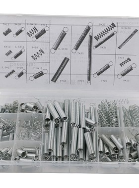 200PCS弹簧 拉簧 压簧 套装 200根透明pp塑料盒装20种规格一盒