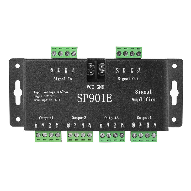 SP901E发射器LED全彩灯带支持配TTL常规LED单线驱动IC信号放大器