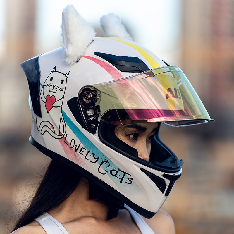 LS2男女士摩托车头盔全盔电动车机车四季冬季骑行帽灰3C认证