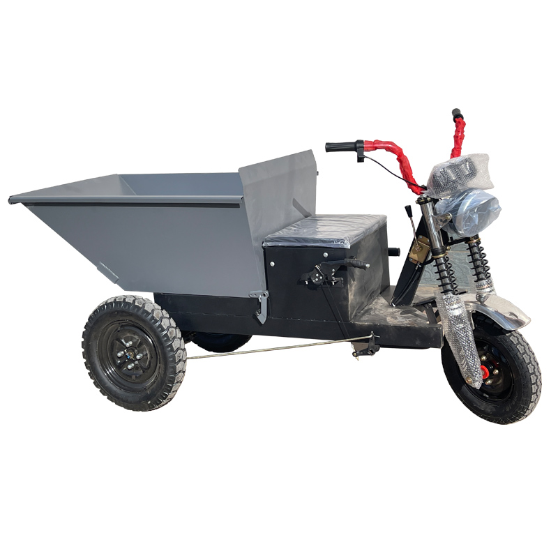 养殖场拉粪车不锈钢清粪电动三轮车工地拉沙灰斗车农用自卸翻斗车